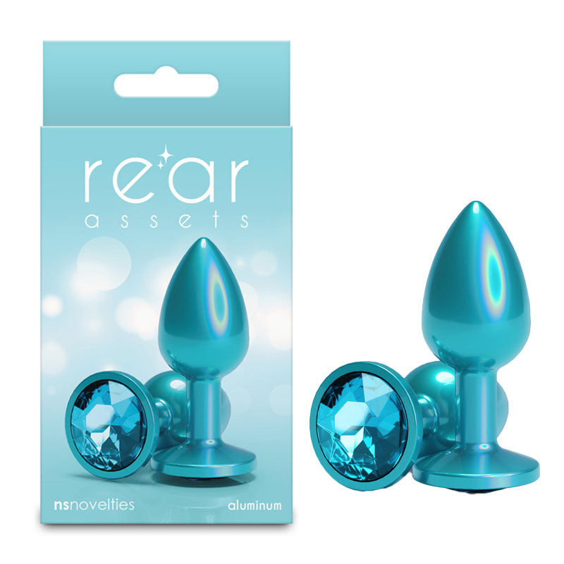 Rear Assets Iridescent Small Butt Plug - Iridescent Teal 7.1 cm