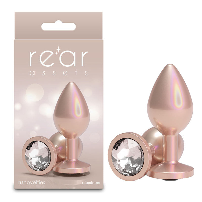 Rear Assets Iridescent - Medium Butt Plug - Iridescent Champagne 8.2 cm