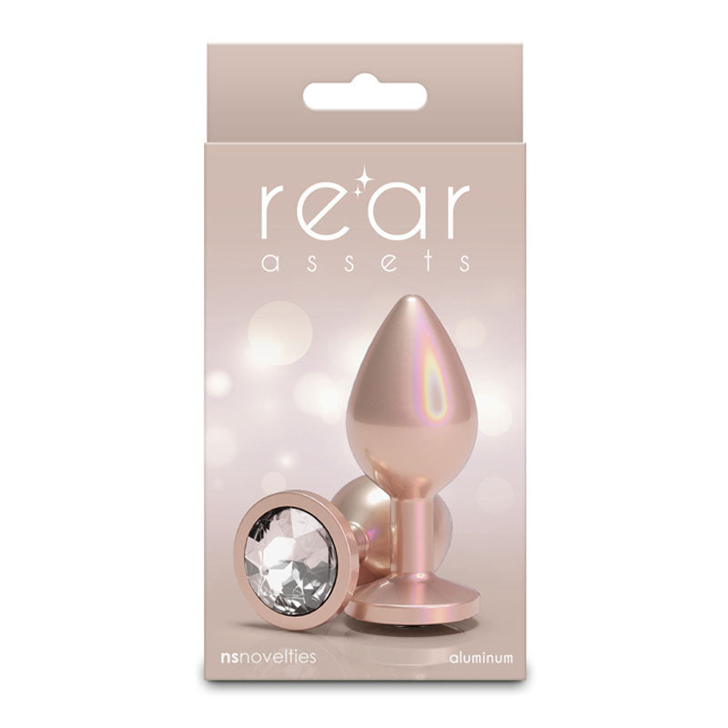Rear Assets Iridescent - Medium Butt Plug - Iridescent Champagne 8.2 cm