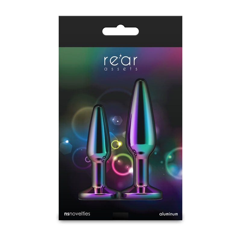 Rear Assets Tapered Trainer Kit - Multicoloured Metal Butt Plugs - Set of 2 Sizes