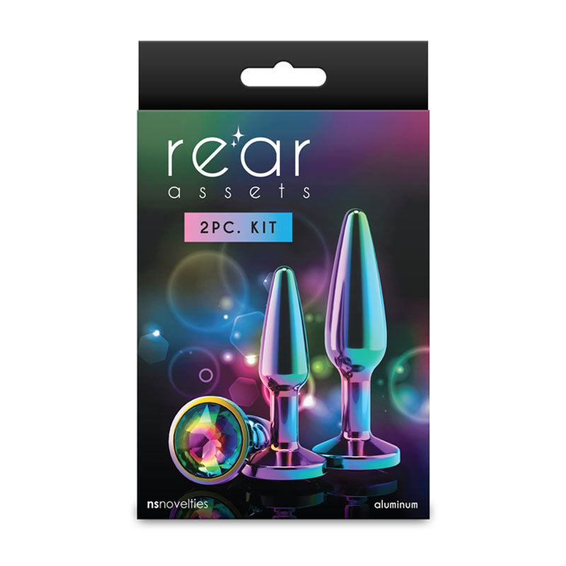 Rear Assets Tapered Trainer Kit - Multicoloured Metal Butt Plugs - Set of 2 Sizes