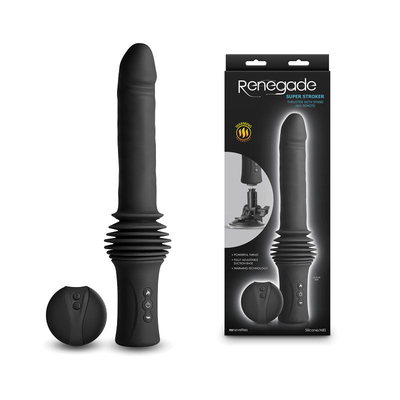 Renegade Super Stroker Thrusting Vibrator - Black