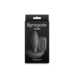 Renegade Flash - Black - Black 10.3 cm USB Rechargeable Vibrating Butt Plug