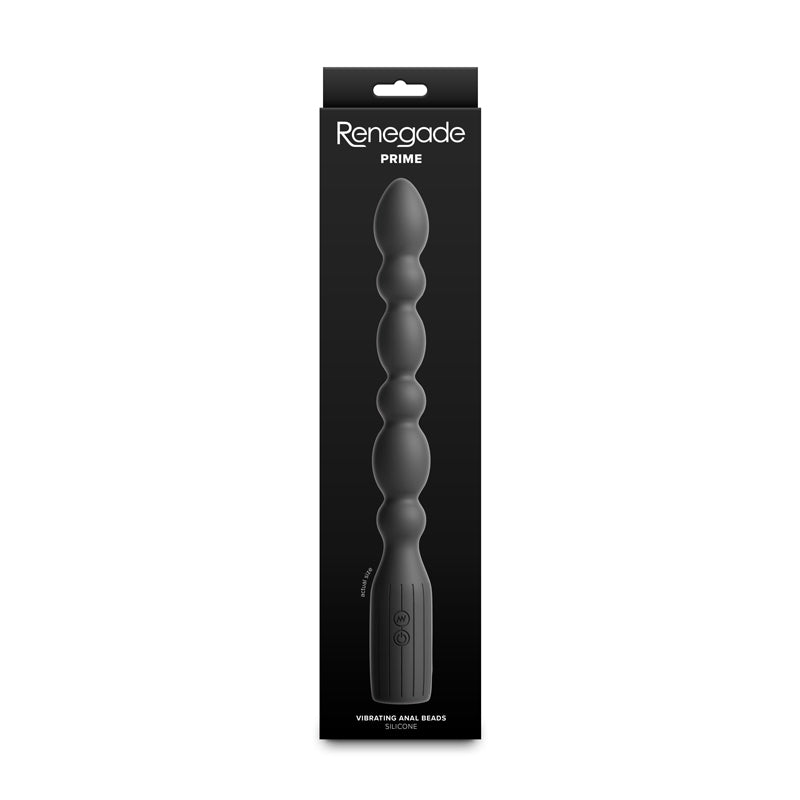 Renegade Prime - Black - Black 28.8 cm USB Rechargeable Vibrating Anal Beads