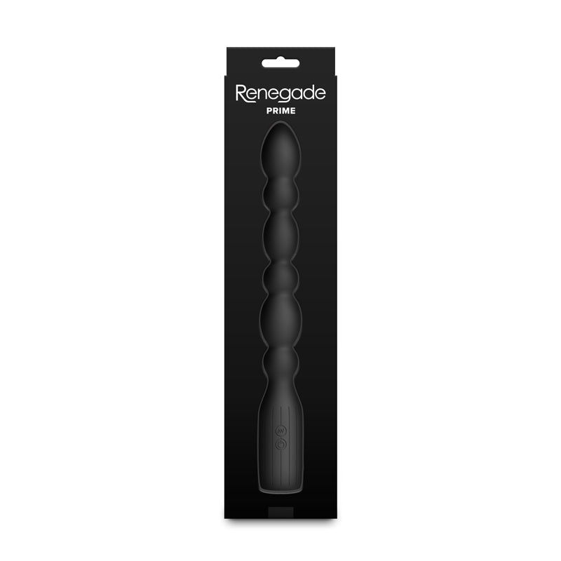Renegade Prime - Black - Black 28.8 cm USB Rechargeable Vibrating Anal Beads