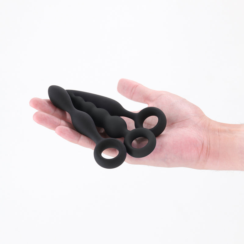 Renegade Trio Kit - Black - Black Butt Plugs - Set of 3