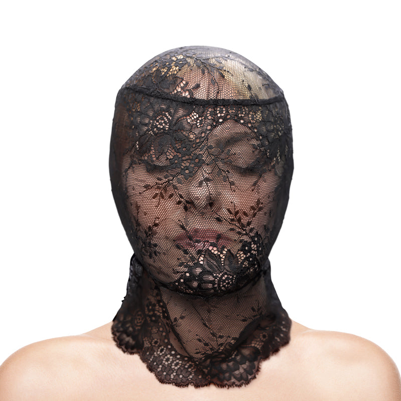 Fetish & Fashion Bondage - Lace Hood - Black