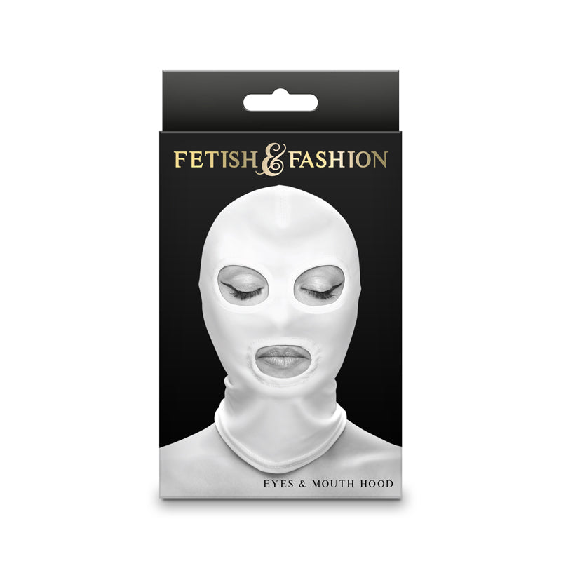 Fetish & Fashion Bondage - Eyes & Mouth Hood - White