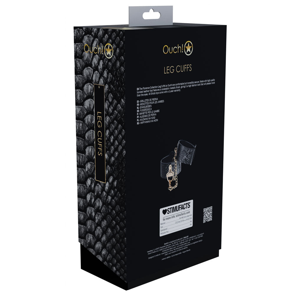 OUCH! Florence Collection - Black BDSM Leg Cuffs
