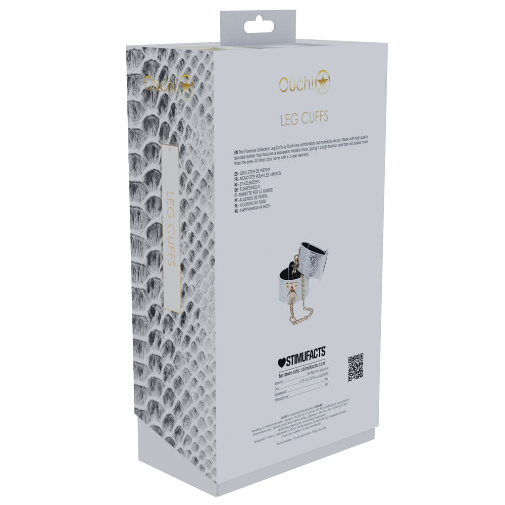 OUCH! Florence Collection - White BDSM Leg Cuffs