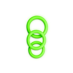 OUCH! Glow In the Dark Cock Ring Set - 3 Pack