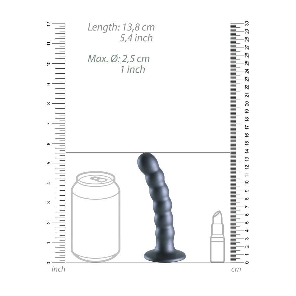 OUCH! Beaded Silicone G-Spot Dildo - 5'' / 13cm Blue