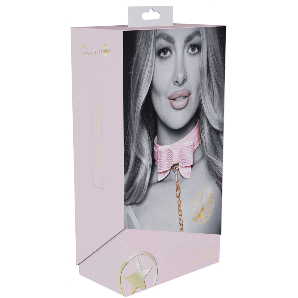 OUCH! Paris Collection - Pink Collar with Leash