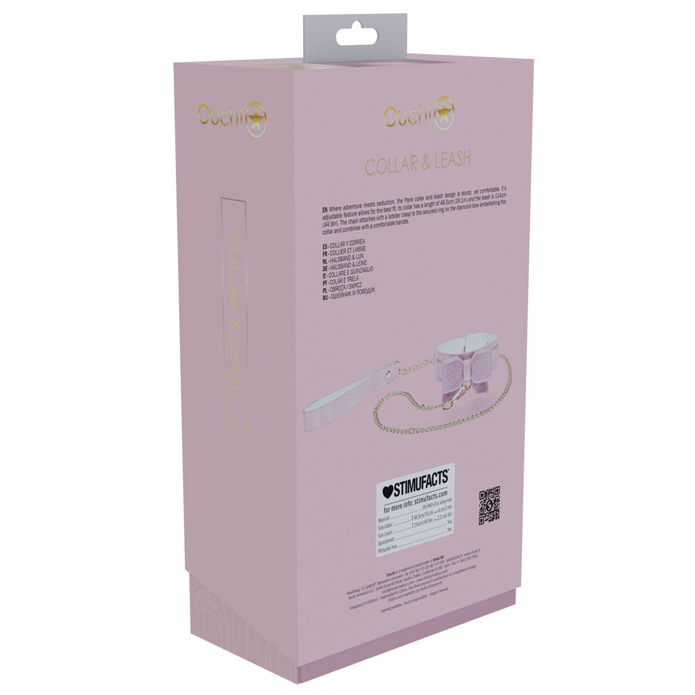 OUCH! Paris Collection - Pink Collar with Leash