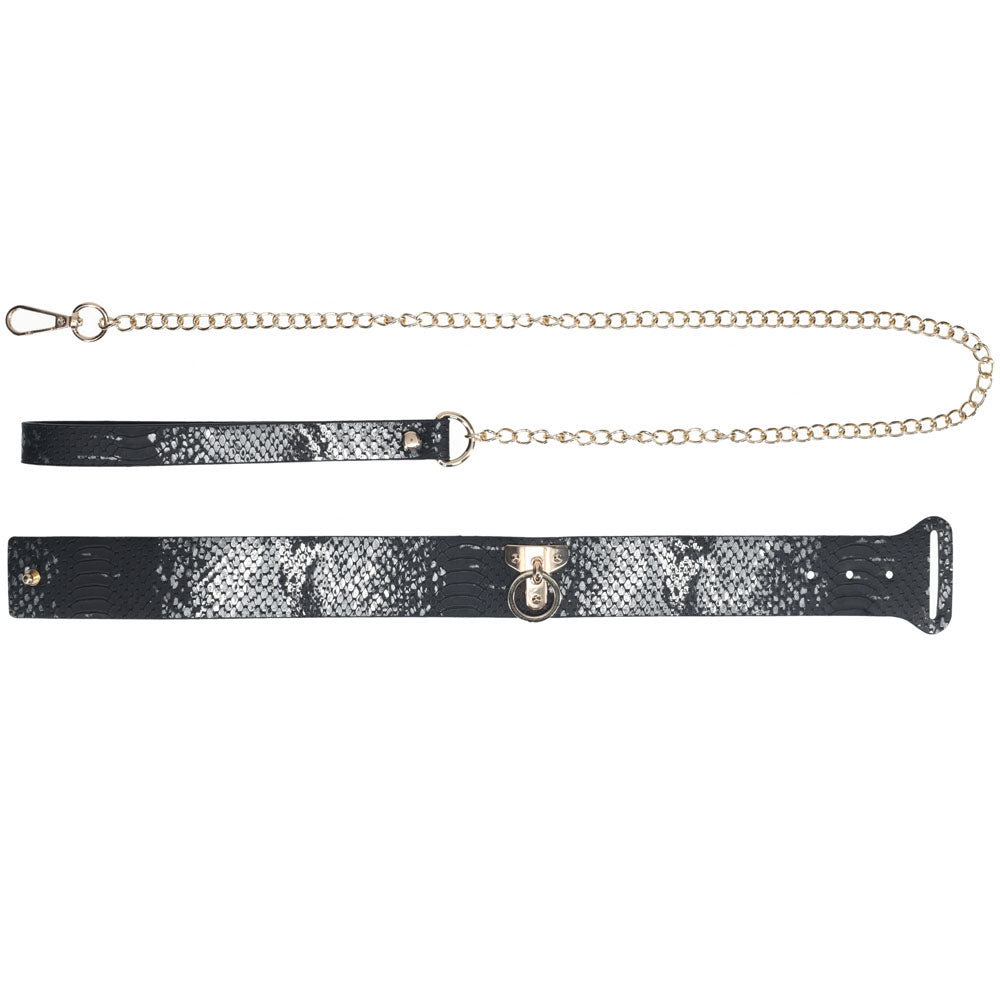 OUCH! Florence Collection - Black Collar with Leash