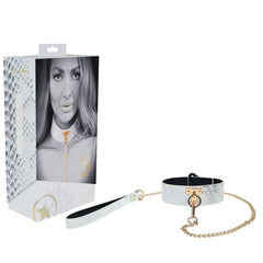 OUCH! Florence Collection - White Collar with Leash