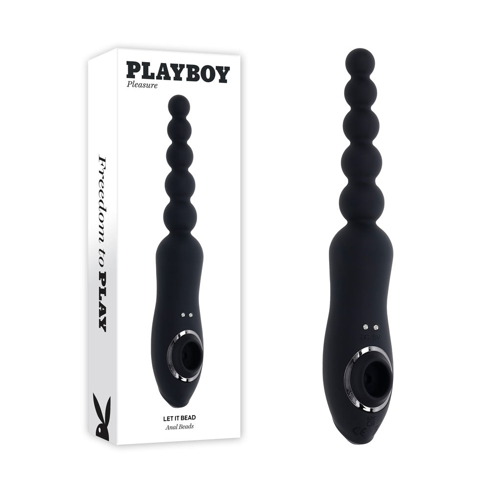 Playboy Pleasure LET IT BEAD Vibrating Anal Beads and Clit Sucker