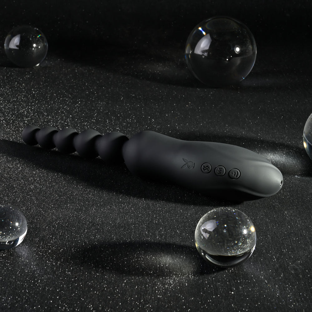 Playboy Pleasure LET IT BEAD Vibrating Anal Beads and Clit Sucker