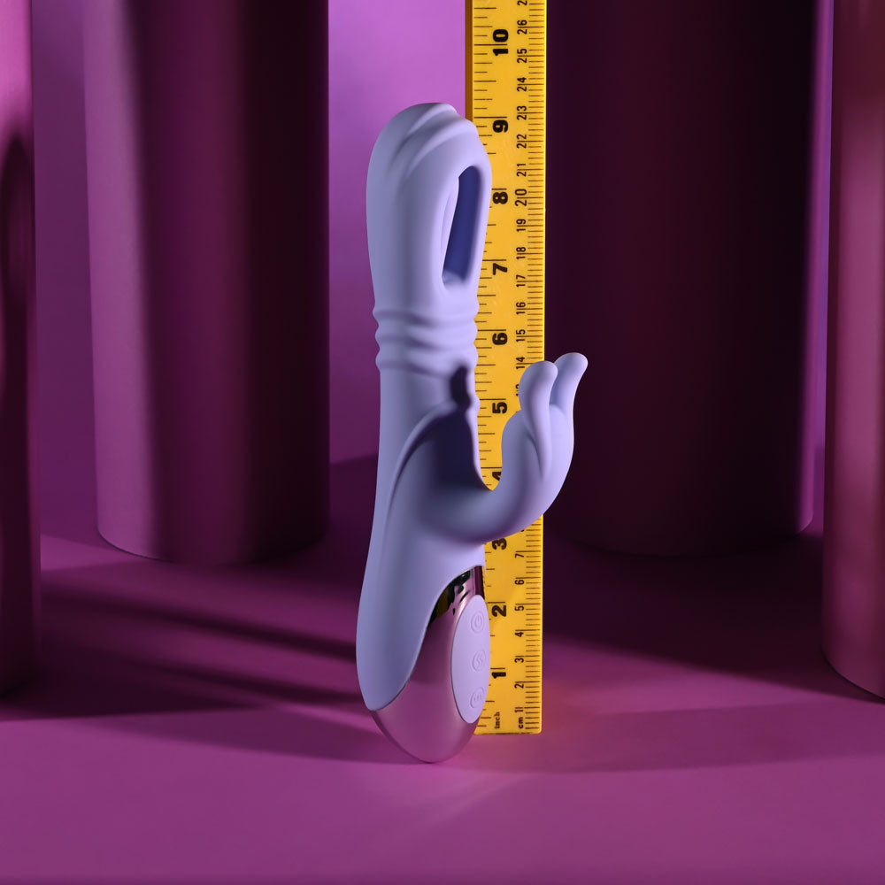 Playboy Pleasure TAP ME IN - Purple 24.2 cm USB Rechargeable Rabbit Vibrator with Tapping Shaft