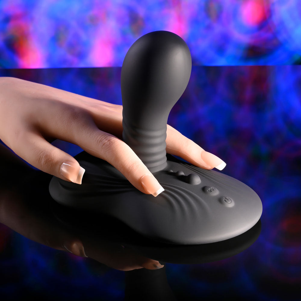 Playboy Pleasure SITTIN & SPINNIN - Spinning Vibrator & Grinder Pad with Remote Black USB Rechargeable