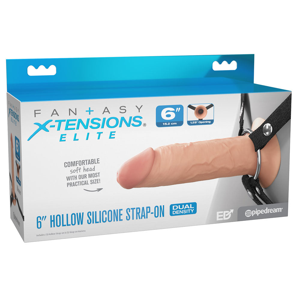 FX Elite 6'' Silicone Hollow Strap-On - Flesh 15.2 cm