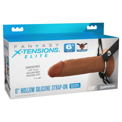 FX Elite 6'' Silicone Hollow Strap-On - Tan 15.2 cm