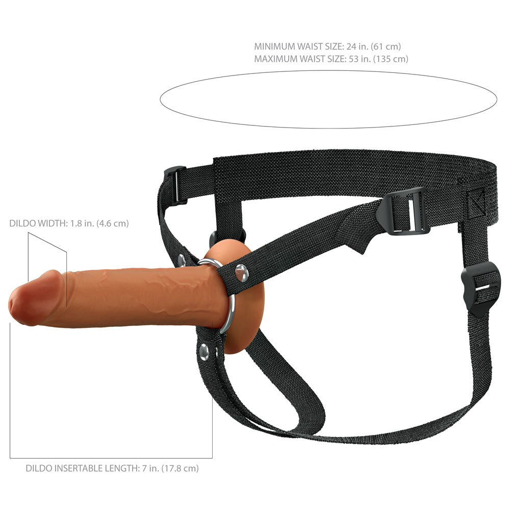FX Elite 7'' Silicone Hollow Strap-On -  Tan 17.8 cm