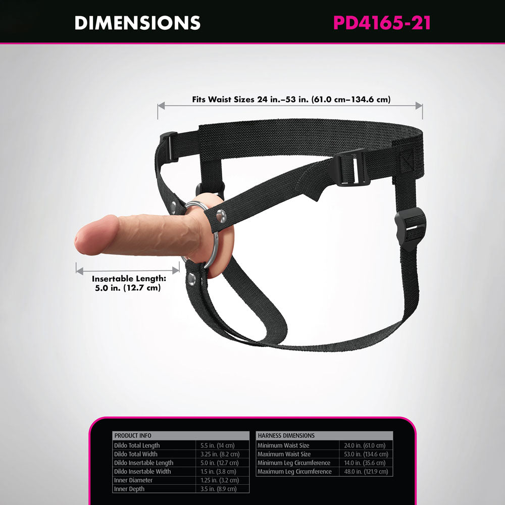 Fantasy X-Tensions Elite 5'' Silicone Hollow Strap-On - Flesh - Flesh 14 cm Hollow Strap-On