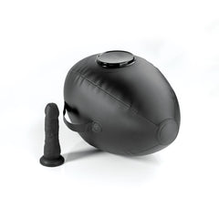 Fetish Fantasy Series Body Dock Inflatable Love Ball - Black Inflatable Cushion with Black 15.2 cm Dildo