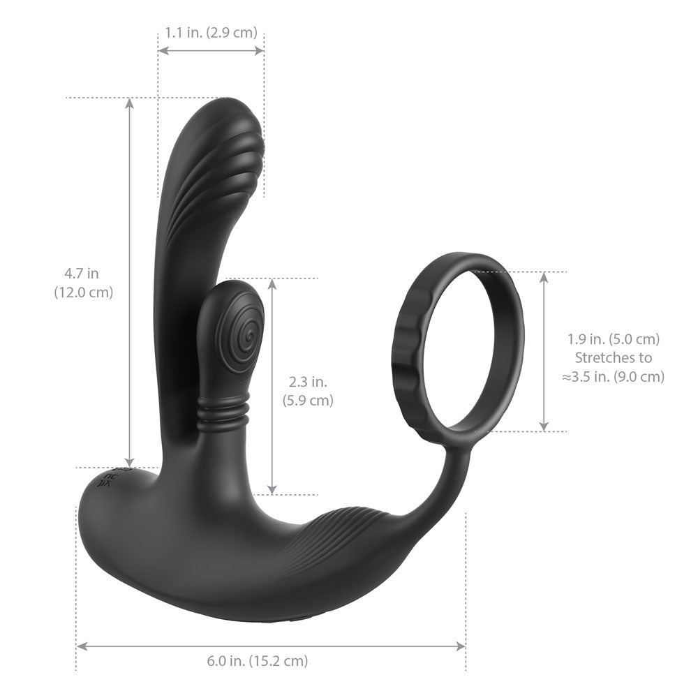 Anal Fantasy Elite Ass-Gasm intiMotion - Black USB Rechargeable Quad Motor Prostate Massager with Remote