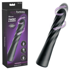 Anal Fantasy Elite Twist Ecstasy - Black - Black 24.1 cm USB Rechargeable Twisting & Thrusting Anal Vibrator