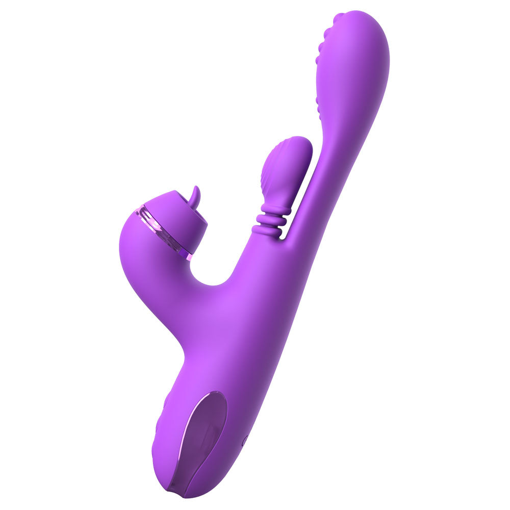 Fantasy For Her IntiMotion Pulse Pro Swirling & Flicking Rabbit Vibrator - Purple 24 cm USB Rechargeable