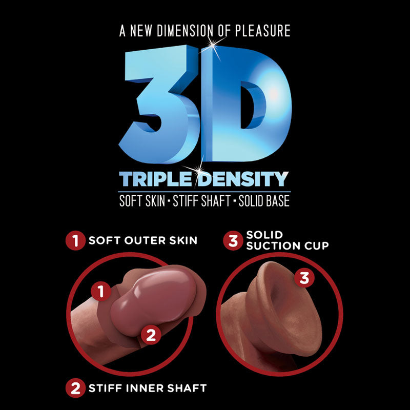 King Cock Plus 8'' Triple Density Cock Brown Dildo