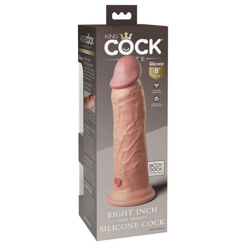 King Cock Elite 8'' Dual Density Cock - Flesh Dong