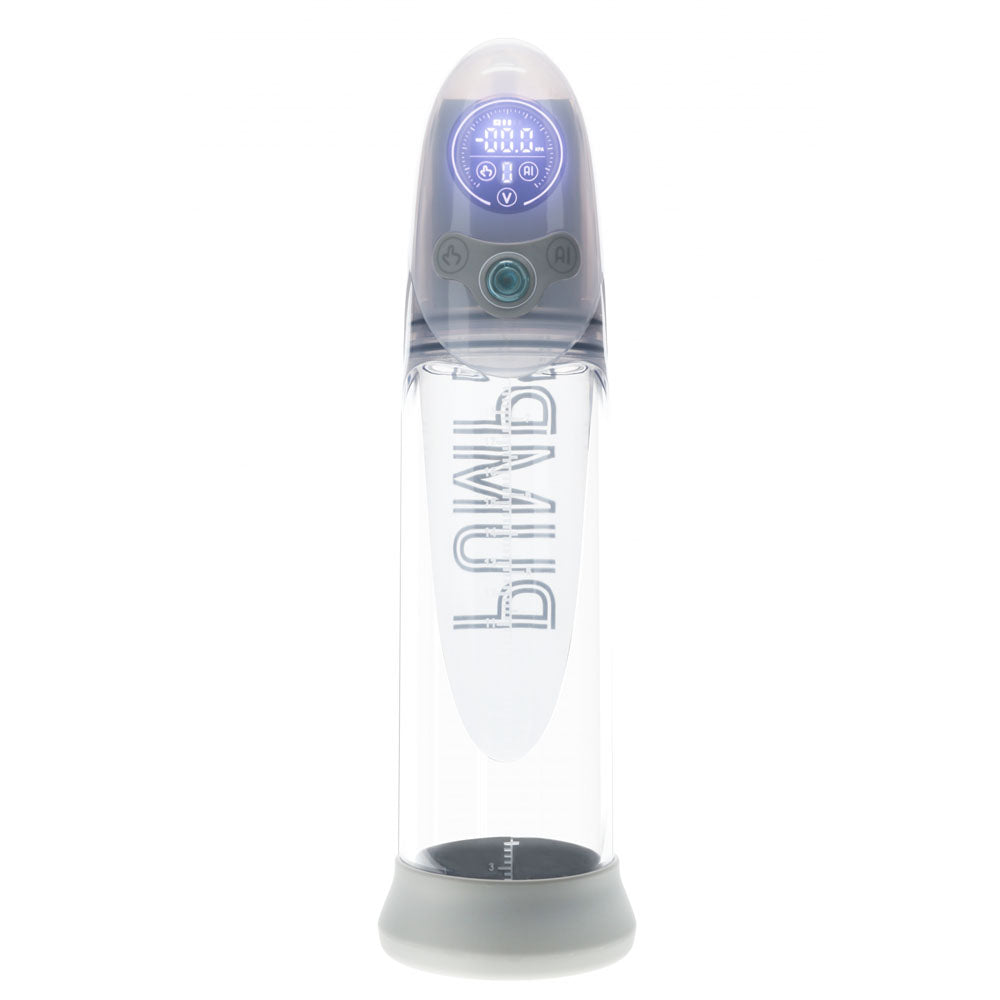 PUMPED Aqua-Pro AI-Enabled Submersible Auto Penis Pump - Grey/Clear USB Rechargeable