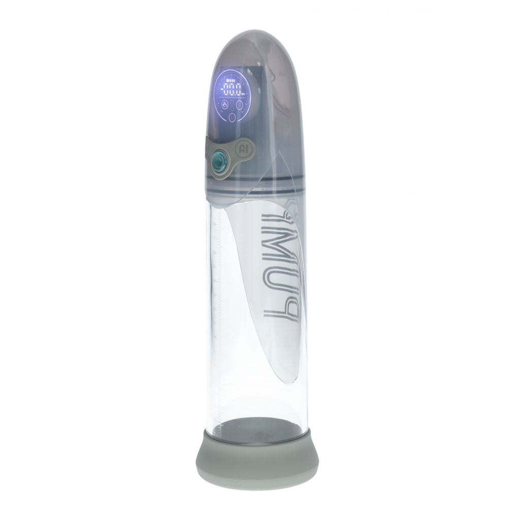 PUMPED Aqua-Pro AI-Enabled Submersible Auto Penis Pump - Grey/Clear USB Rechargeable