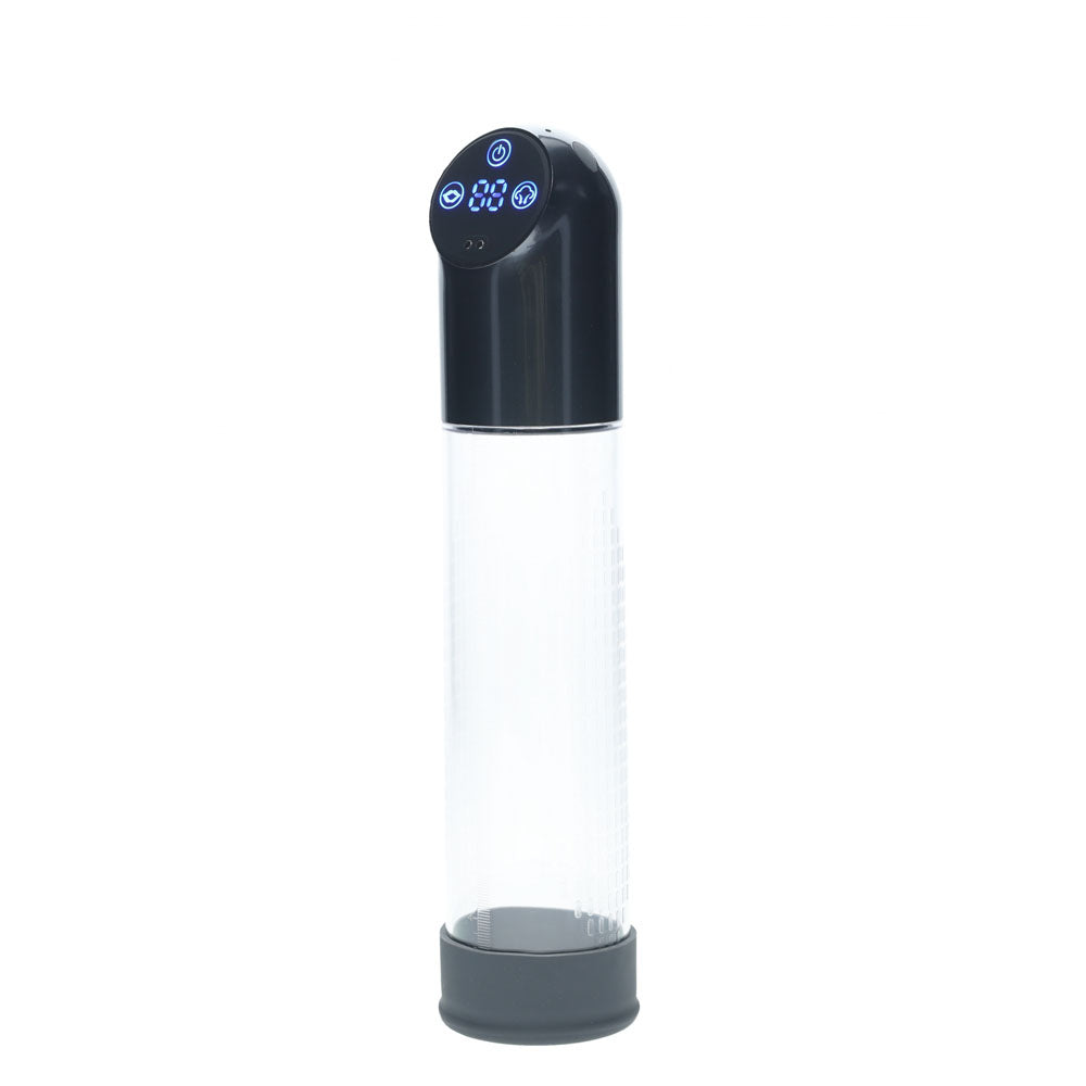 PUMPED Automatic Waterproof Penis Pump - Gunmetal/Clear USB Rechargeable
