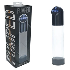 PUMPED Automatic Waterproof Penis Pump - Gunmetal/Clear USB Rechargeable
