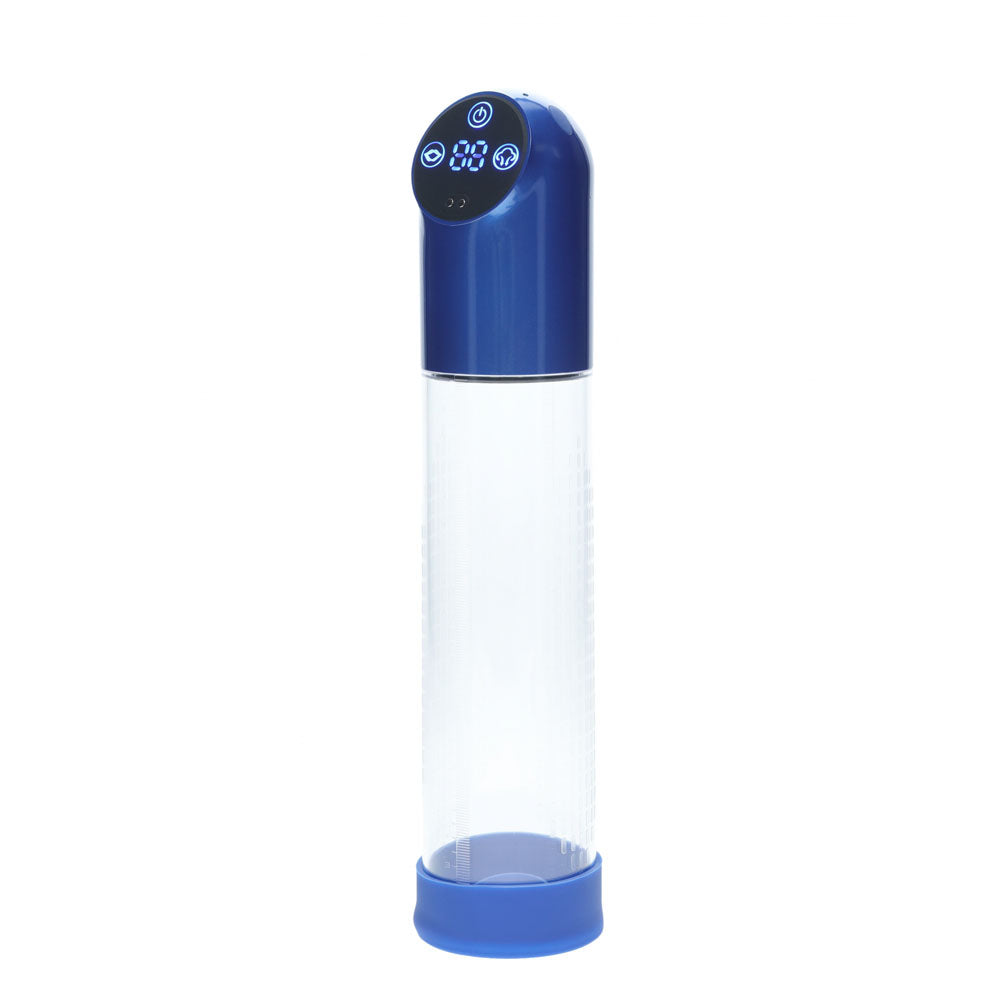 PUMPED Automatic Waterproof Penis Pump - Blue/Clear USB Rechargeable
