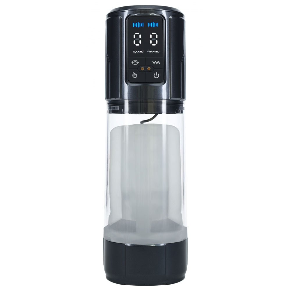 PUMPED UltraLift Automatic Masturbator - Gunmetal Grey/Clear USB Rechargeable