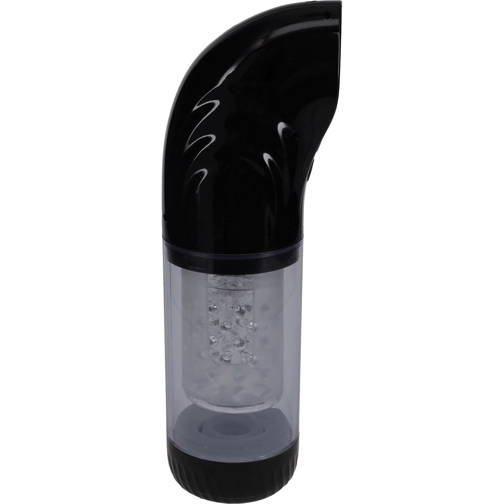 PUMPED Strokemate - Sucking Rotating and Thrusting Auto Masturbator Black/Clear USB Rechargeable
