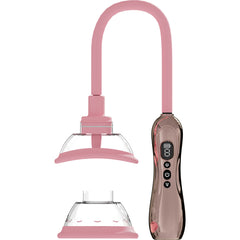 PUMPED Vulva & Breast Pump with Tongue Stimulator - Rose Gold - Rose Gold USB Rechargeable Ladies Pump Set