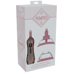 PUMPED Vulva & Breast Pump with Tongue Stimulator - Rose Gold - Rose Gold USB Rechargeable Ladies Pump Set