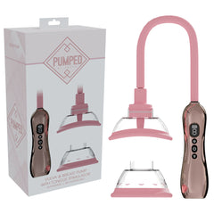 PUMPED Vulva & Breast Pump with Tongue Stimulator - Rose Gold - Rose Gold USB Rechargeable Ladies Pump Set