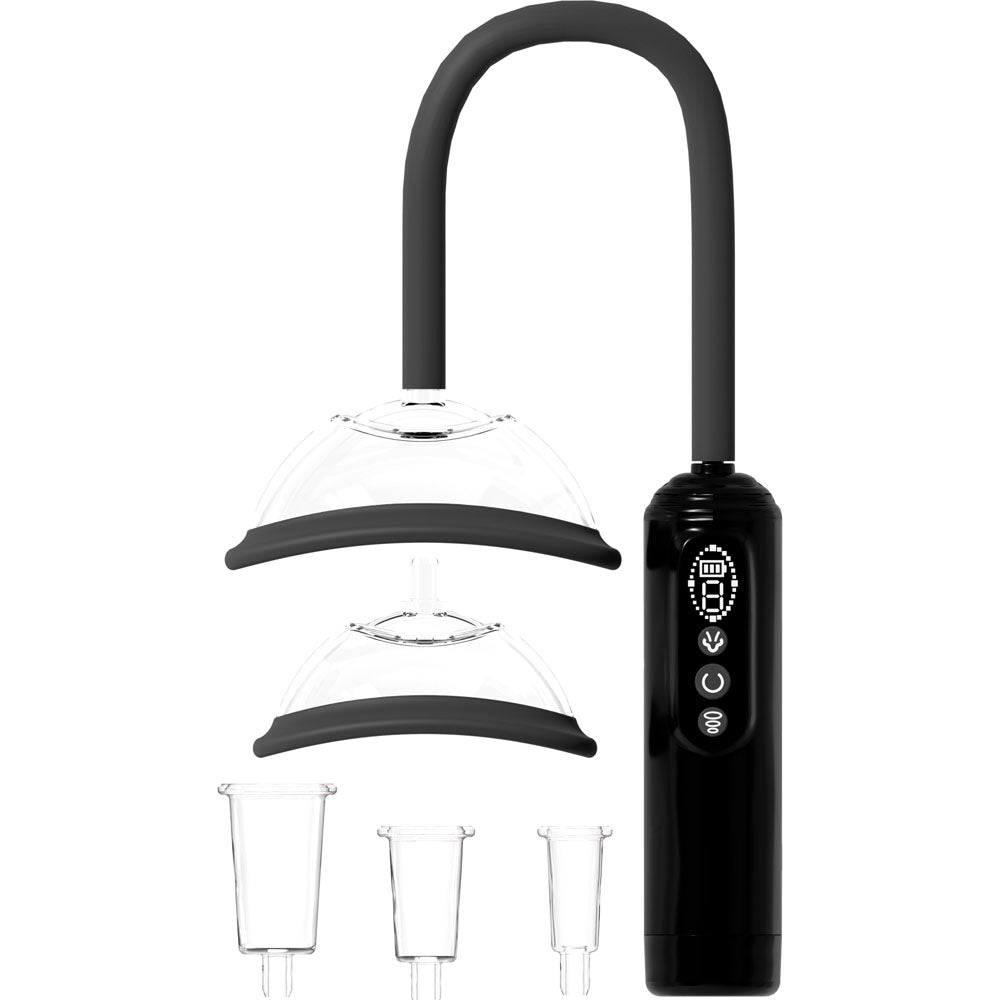 PUMPED Vulva, Breast & Nipple Pump - Black - Black USB Rechargeable Ladies Pump Set