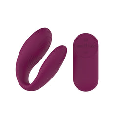 Passion Play Couple Vibe with Remote Controller - Purple USB Rechargeable Couples Vibrator with Wireless Remote