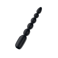Passion Play Vibrating Anal Beads with LED Screen - Black 23 cm USB Rechargeable Vibrating Anal Beads