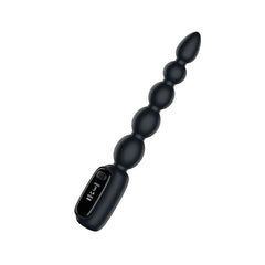 Passion Play Vibrating Anal Beads with LED Screen - Black 23 cm USB Rechargeable Vibrating Anal Beads