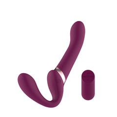 Passion Play Strap-less Dildo with Remote Controller - Purple 25 cm USB Rechargeable Strapless Strap-On with Wireless Remote