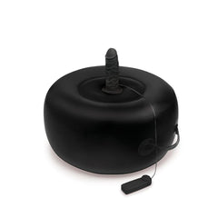 Whipsmart Inflatable Vibrating Love Seat - Black Inflatable Cushion with 6'' Vibrating Dong